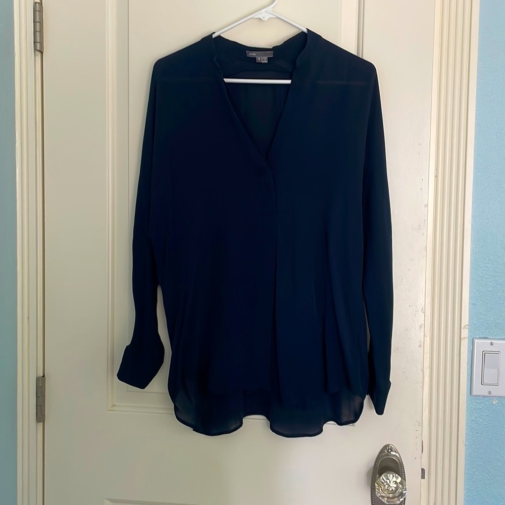 VINCE silk navy shirts size s